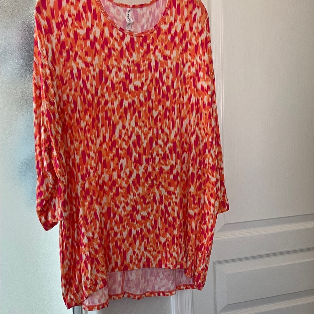 Vibrant Pink and Orange Women's Blouse